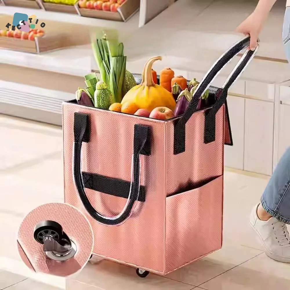 

Легкая портативная складная тележка-сумка для покупок с длинными ручками, большая вместимость, для рынка