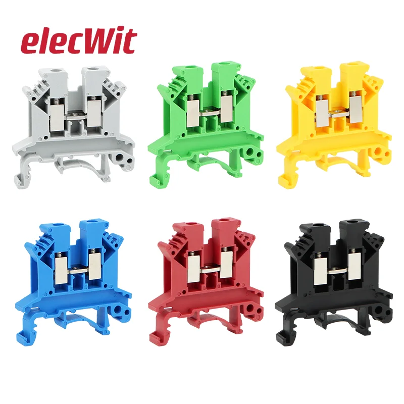 100pcs UK2.5 Cable Connector UK 2.5 Screw Electric Termin 2.5mm Wire Electrical Connector Din Rail Terminal Block UK2.5B