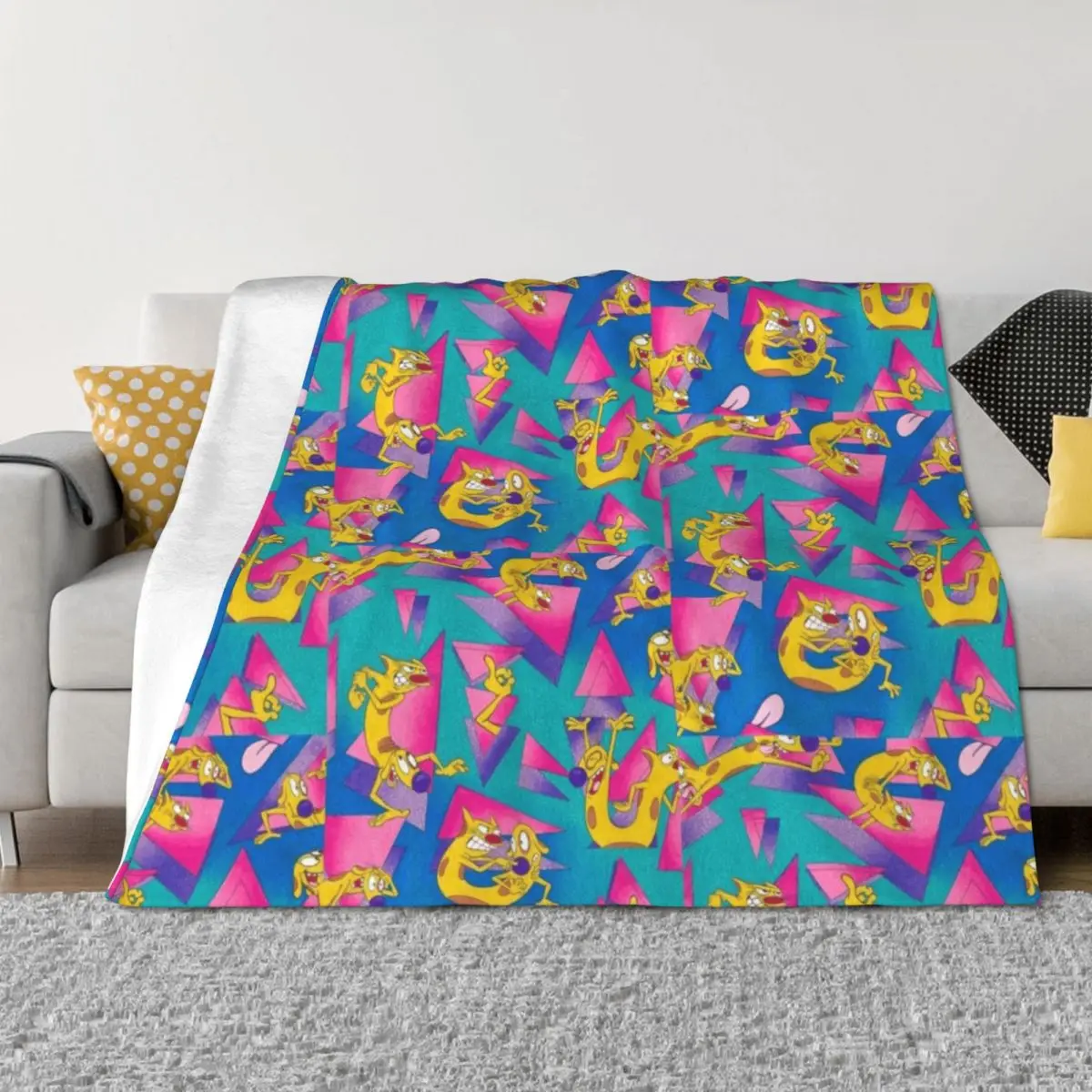

Catdog 90s pattern Nickelodeon Throw Blanket Summer Retros christmas decoration Bed linens Blankets