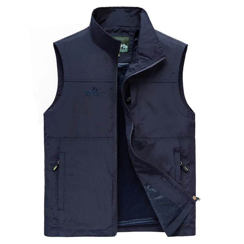 Sleeveless Vest Men Summer Breathable Waistcoat Multipockets Vest Jacket Men Outdoor Fishing Photography Vest Travel Clothes 8XL