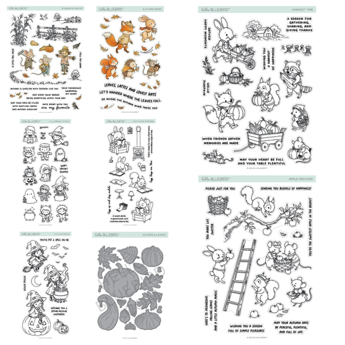 2026 Neue süße Halloween-Sprites Metall-Stanzformen Klare Stempel für DIY-Feiertagskarten, Tagebuchdekoration, DIY-Handarbeit, Scrapbooking