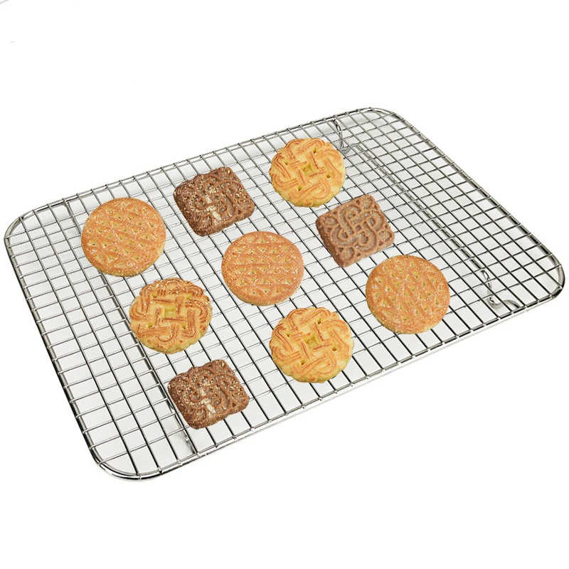 Stainless Steel Grid Cake Baking Stand Pastry Pizza Bread Cooling Rack Tray Non-stick Cookie Pies Food Shelf Kitchen Accessories