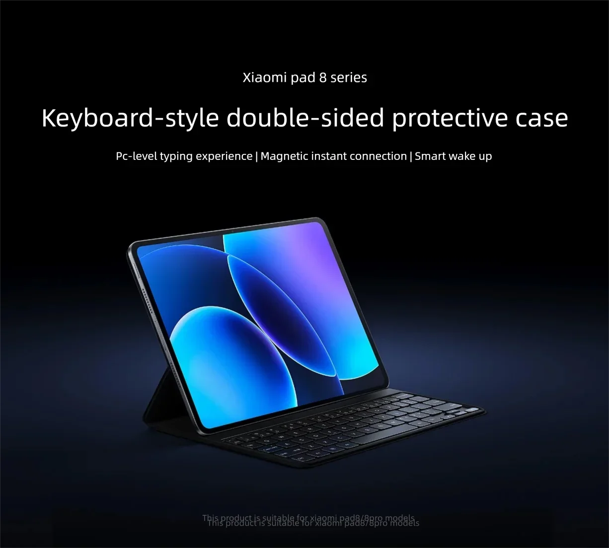 2026 New Original Xiaomi Pad 8 / 8 Pro Keyboard Case English 64-key For Mi Tablet 8 / 8Pro Magnetic Keyboard PU Protective Cover