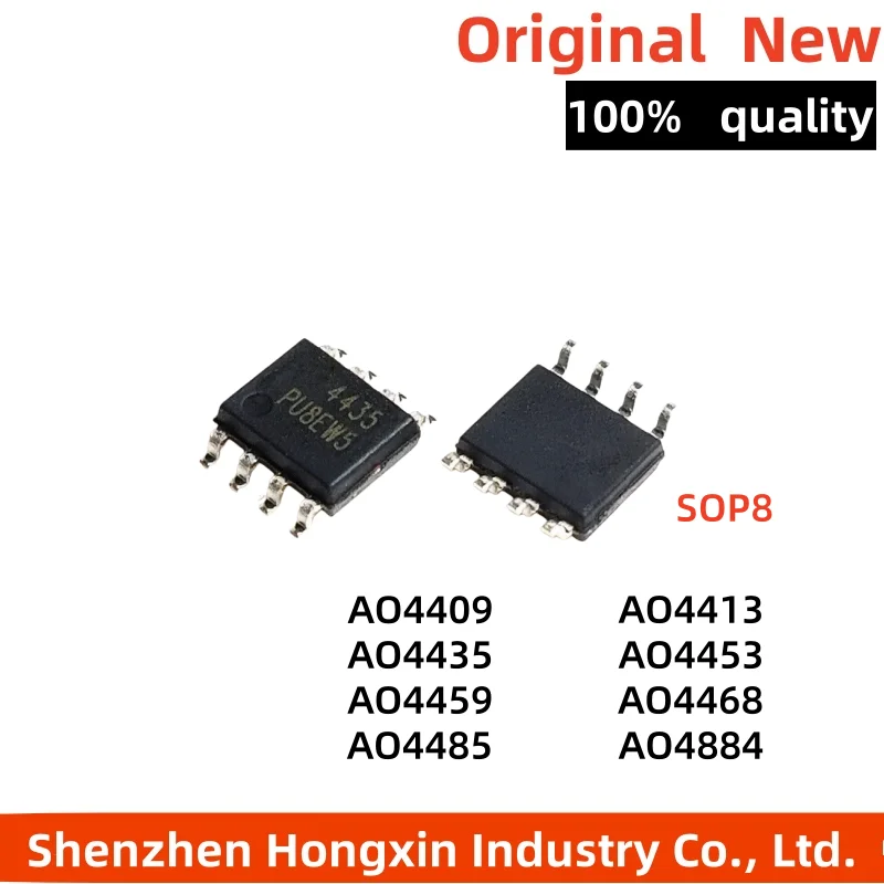 10 peças de AO4435, 4409, 4413, 4453, 4459, 4468, 4485, 4884 A L chip SOP8 P-channel MOSFET