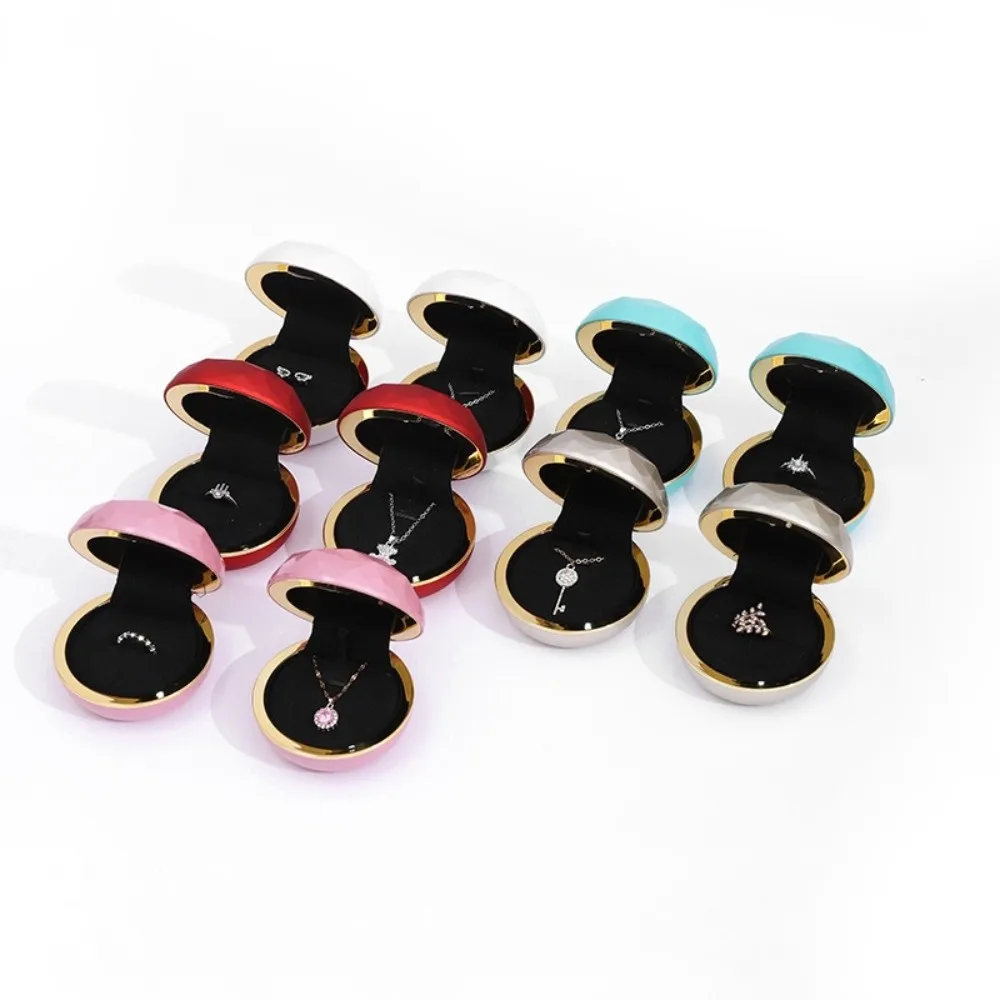 Luxury LED Ring Display Box Decoration Storage Necklace Ring Case Romantic Velvet Proposal Engagement Boxes Valentine's Day