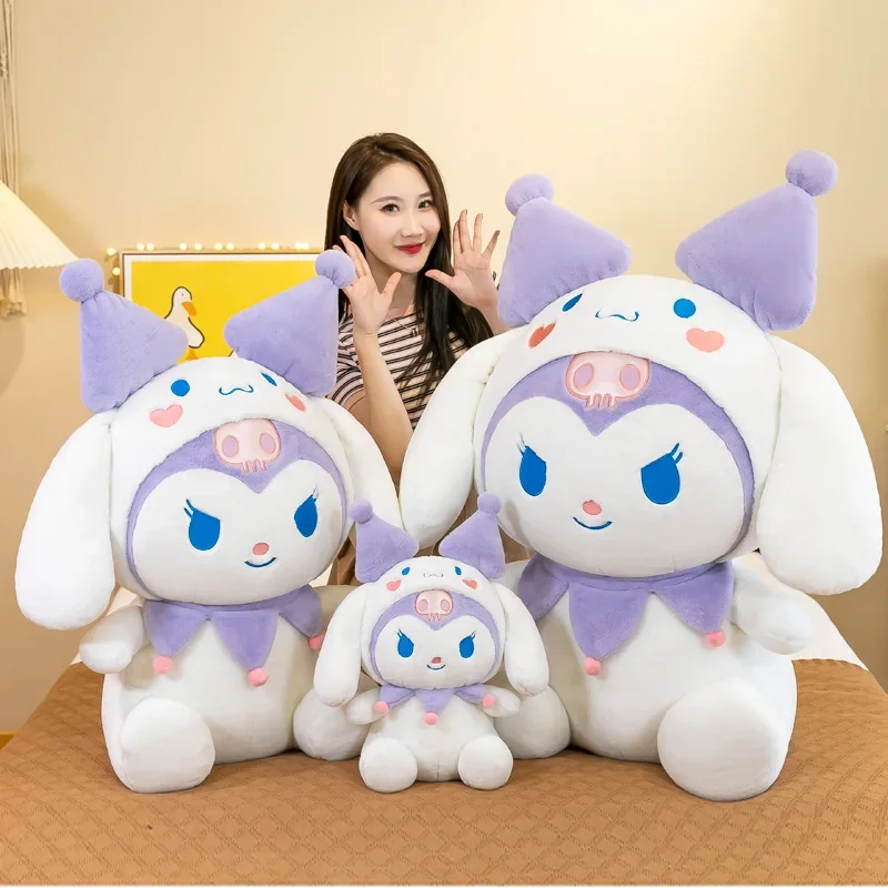 SanrioTransformation Kuromi Cinnamoroll Boneca De Pelúcia De Tamanho Grande, Peluches Kawaii, Brinquedo De Pelúcia Macia, Travesseiro Para Crianças, Presente De Aniversário Para Meninas