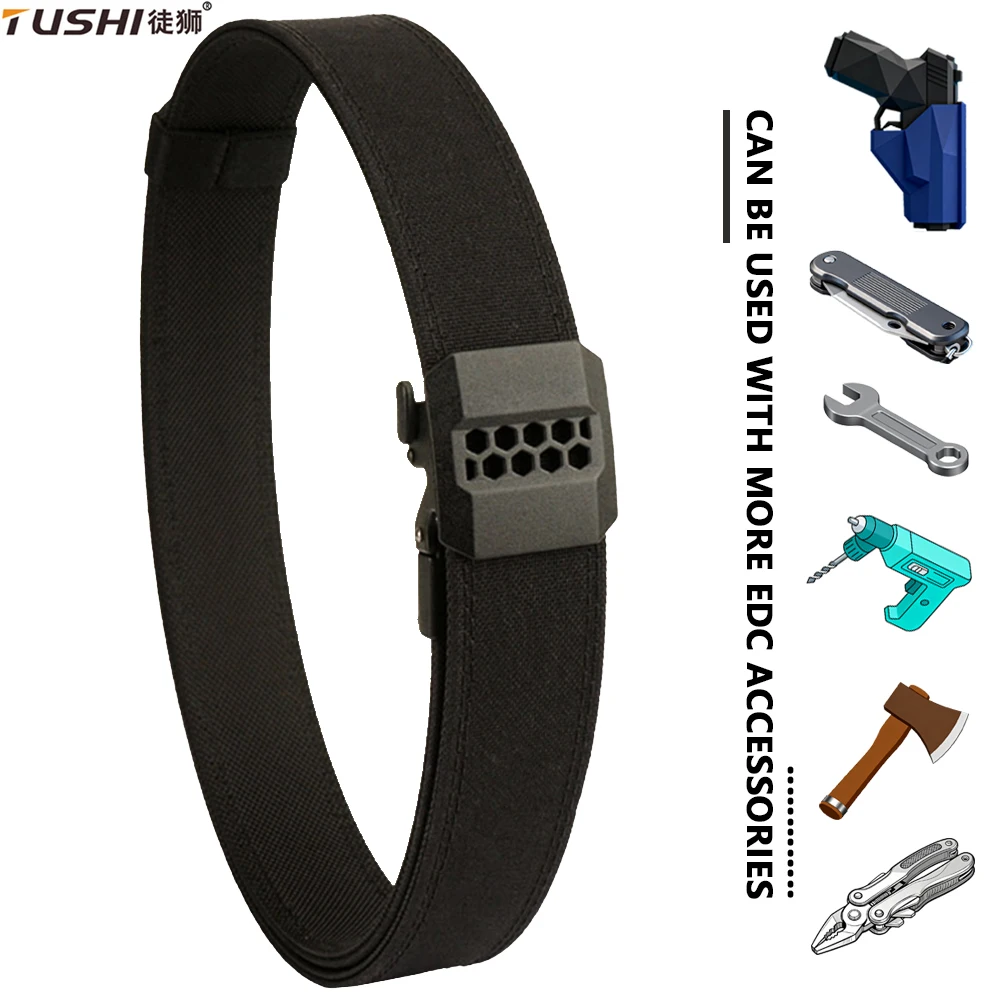 

TUSHI Tactical Waist Belt Durable Automatic Buckle Men Belt Army Outdoor Hunting Multifunctional Nylon Multi-size Military Belt