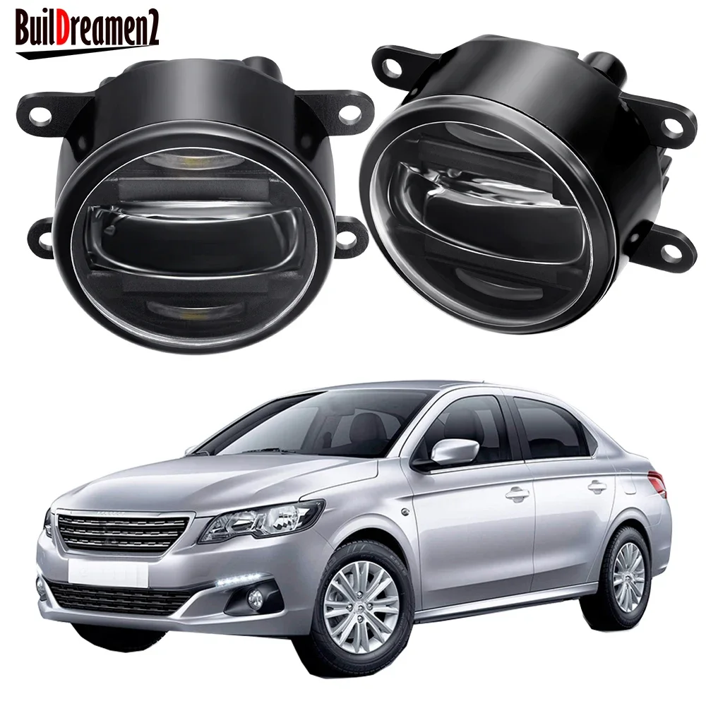

2IN1 Design Aluminum Fog Light + DRL For Peugeot 301 2012-2018 30W 4000LM Car Front LED Fog Daytime Running Lamp Assembly