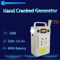 220v 12v Outdoor Portable Multifunction Emergency Survival Hand Crank Charge Generator Manual for Cellphone Laptop 20W Dynamo