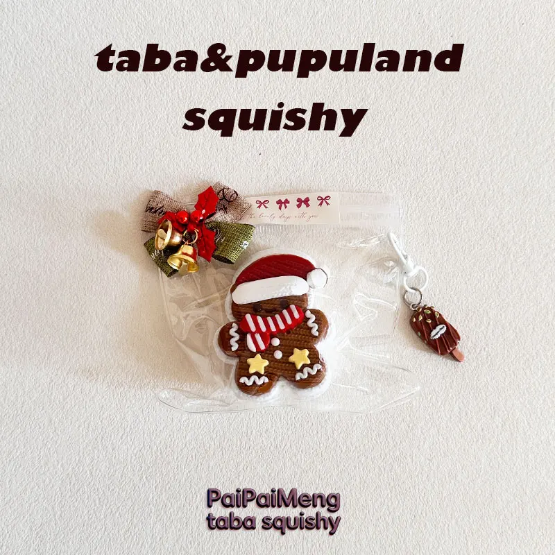 [Handmade Exclusive Limited] Christmas Gingerbread Man Squishy Toy Food Grade Safe Fast Rebound Adorable Cute Design Perfect For