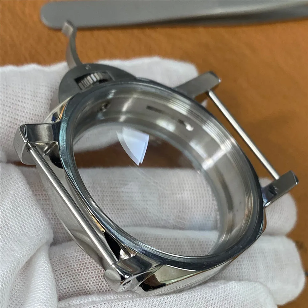 Replacement 47mm Watch Case For ETA 6497/ 6498/ ST3600/ ST3620 for 917/ 918 Watch Movement Silver Stainless Steel Watch Case