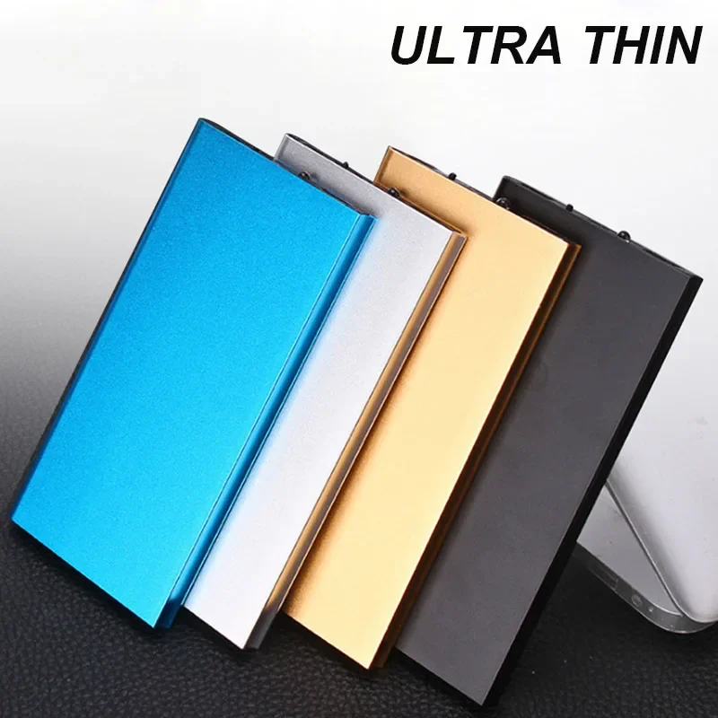 20000mAh Power Bank Portable Ultra Thin Slim Polymer Phone Charger Powerbank Double USB With LED Light for Smart Mobile Phones