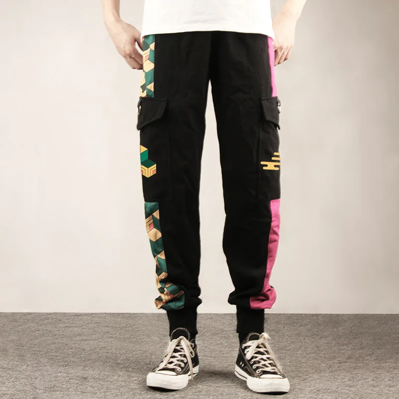 Summer Tanjiro Clothes Demon Kamado Pants Cargo Jogger Pants Anime Casual Sweatpants Running Trousers Hip Hop