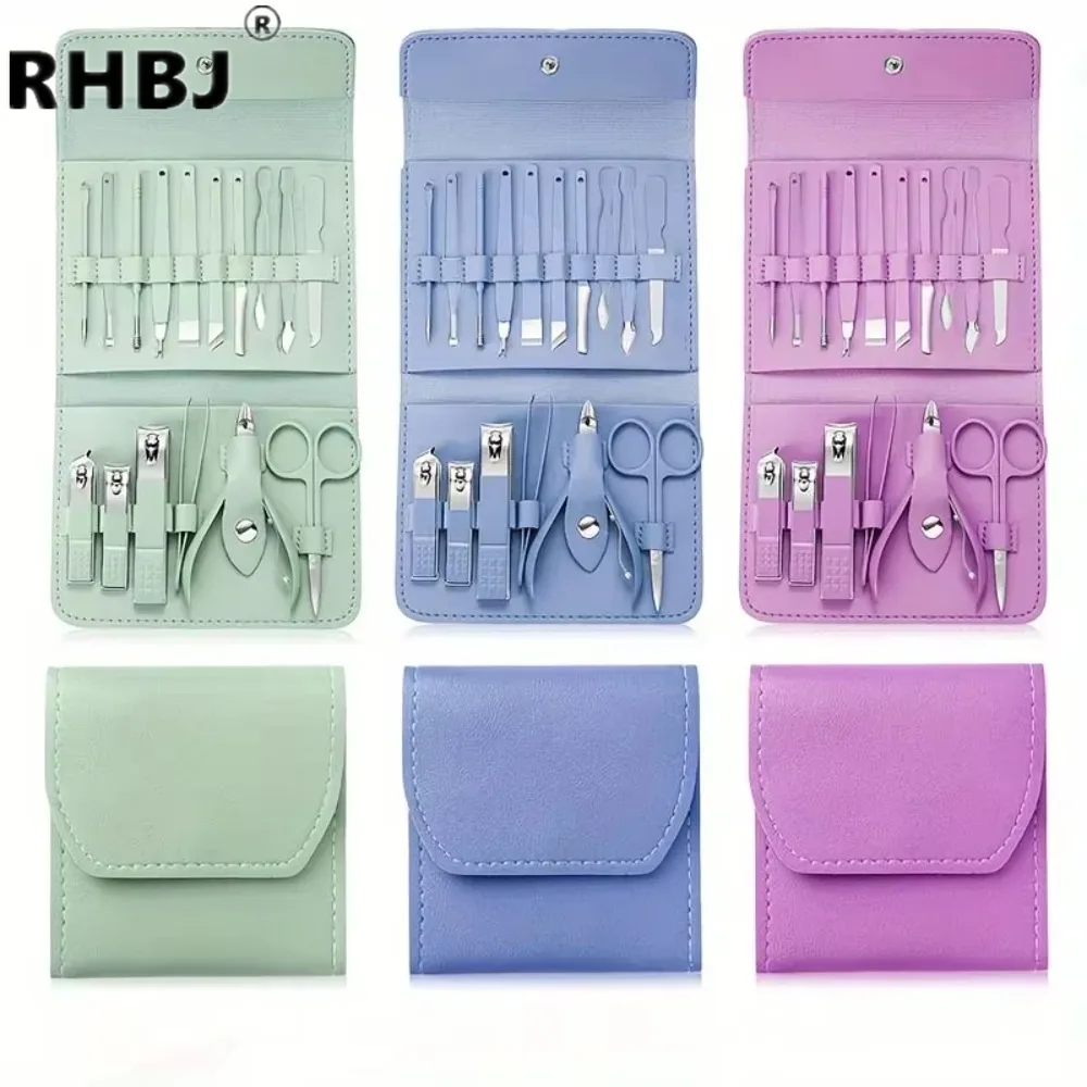 

Новые поступления, 16 шт., профессиональные кусачки для ногтей и кусачки для кутикулы, набор с дорожным футляром, маникюрный набор, наборы для педикюра, кусачки для ногтей