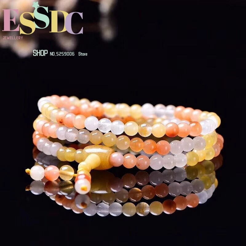 

Wholesale Genuine 100 %Natural White Crystal Onyx Buddhist Six Words 108 Buddha 6mm Beads Bracelet Fashionable Female Jewelry