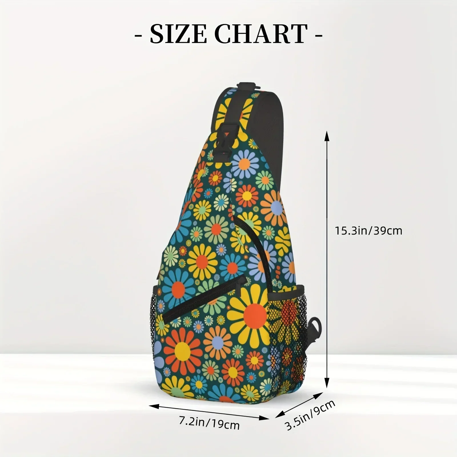 Custom Flower Sling Bag Sunflower Chest Bags Flowers Crossbody Travel Hiking Daypack For Women Men