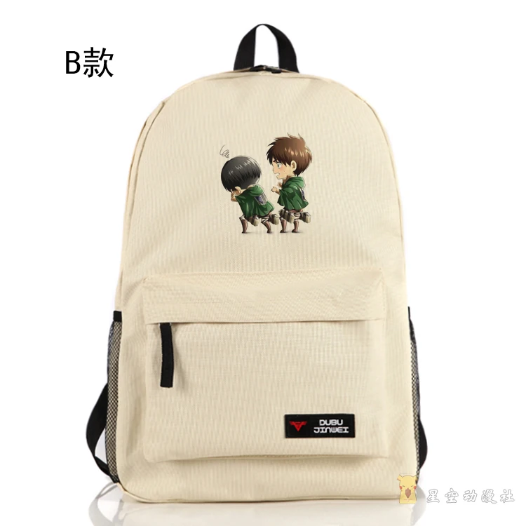 Game Anime Shingeki no Kyojin Attack On Titan Eren Jaeger Levi Ackerman Cosplay Xmas Gift Messenger Bag Cartoon Cute Backpack