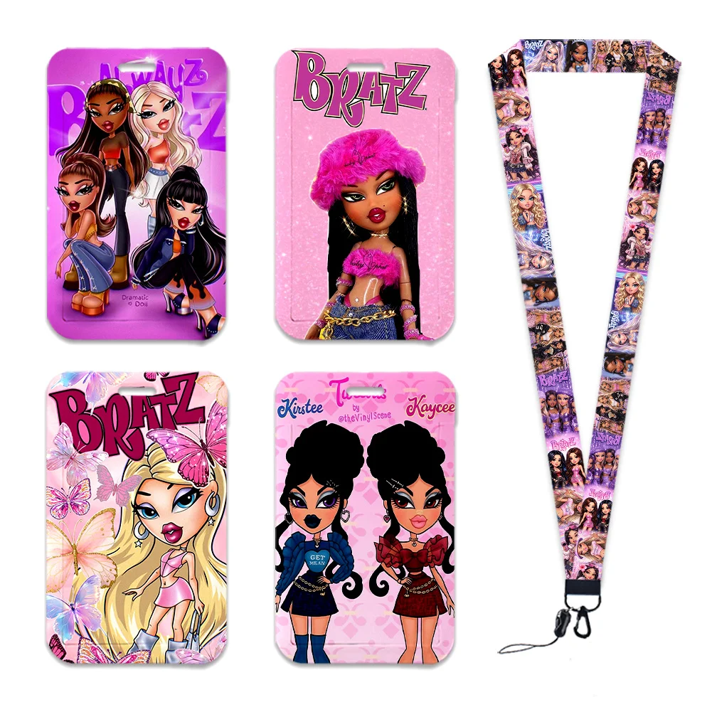 Resin Art Name - Modisches Mädchen-ID-Abzeichen-Lanyard mit PVC-Kartenhalter, Halsband, Namensschild-Hülle,