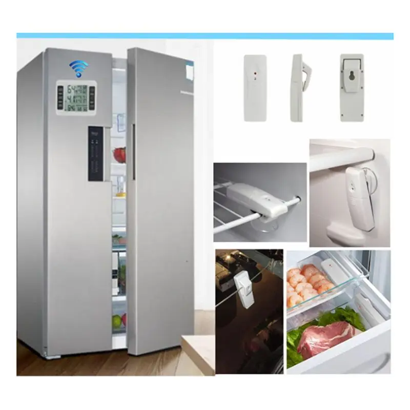 Compatible Wireless Refrigerator Thermometer Digital Freezer Thermometer Temperature Monitor with 2 Sensors for Indoor Outdoor