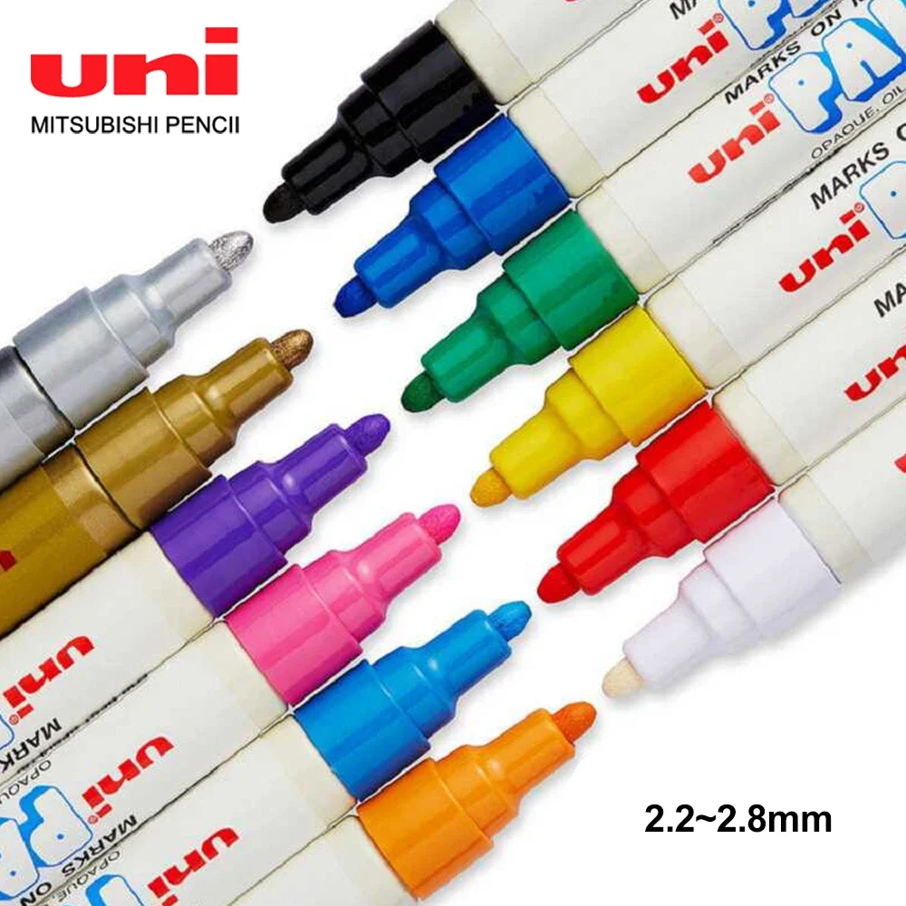 

Японские маркеры UNI с круглой головкой, перманентные PX-20 2,2-2,8 мм POSCA, акриловая водостойкая живопись, граффити, офисные принадлежности