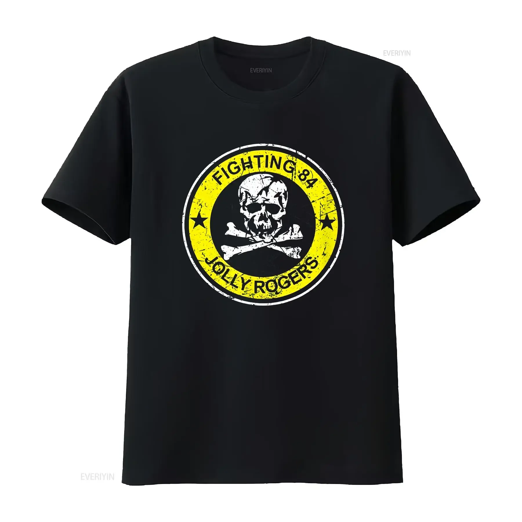 NEW LIMITED Fighter Squadron 84 VF Jolly Rogers T Shirt vintage Washed Slightly designer clothes Versatile Comfortable graphic
