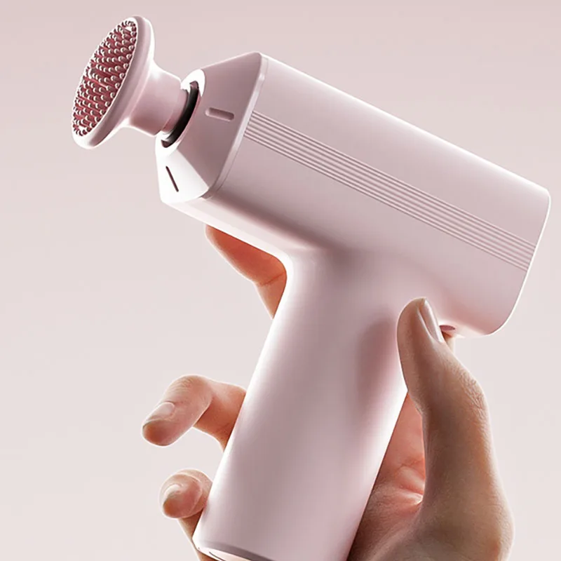 MINI electric massager fascia gun with three levels of force selection and four massage heads to meet body massage needs