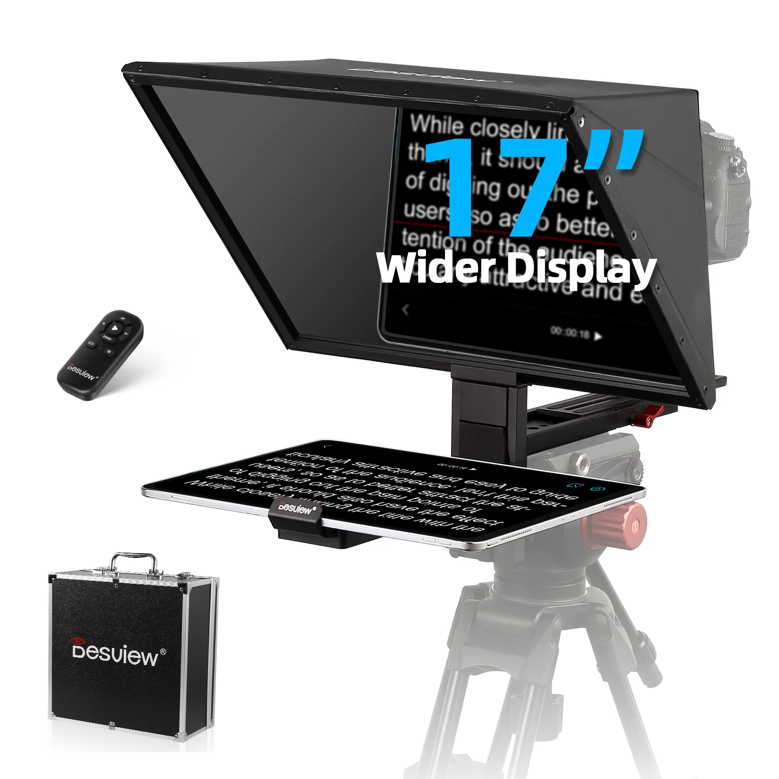 Desview กระจกหน้าจอสูงอลูมิเนียมอัลลอยด์17 "Teleprompter สำหรับ iPad/DSLR/กล้องถ่ายวิดีโอมุมกว้าง TP170การบันทึกวิดีโอเลนส์กล้องถ่ายรูป