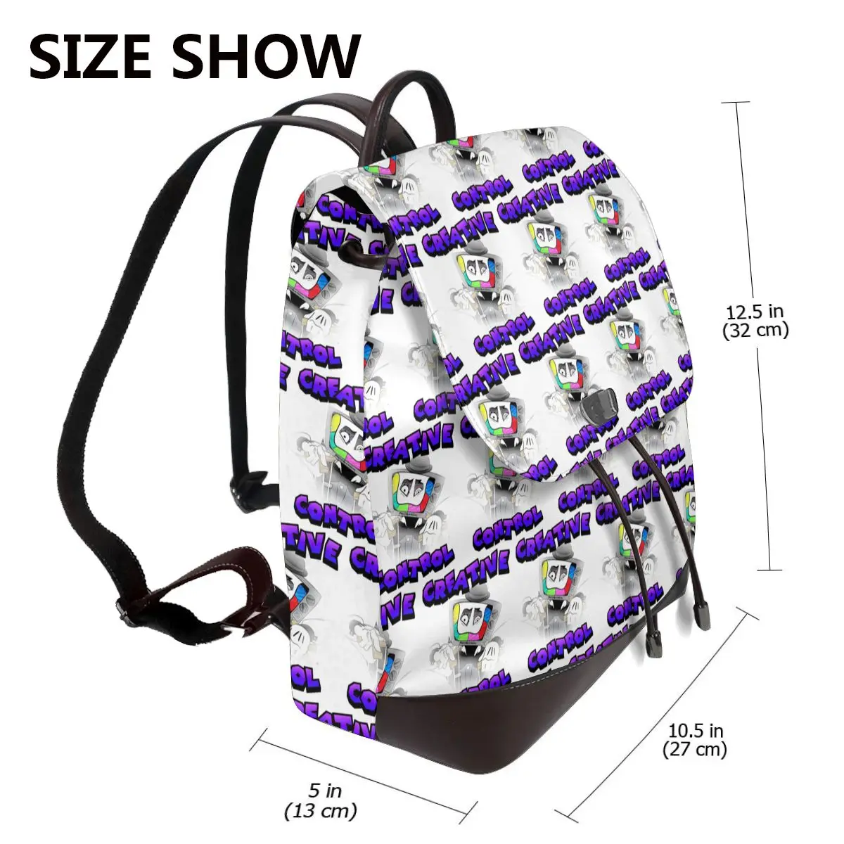 Creative Control (Mr. Puzzles) (Transparent Version) Bookbag School Student Bags Hiking Travel Daypack for Women Derma Backpack