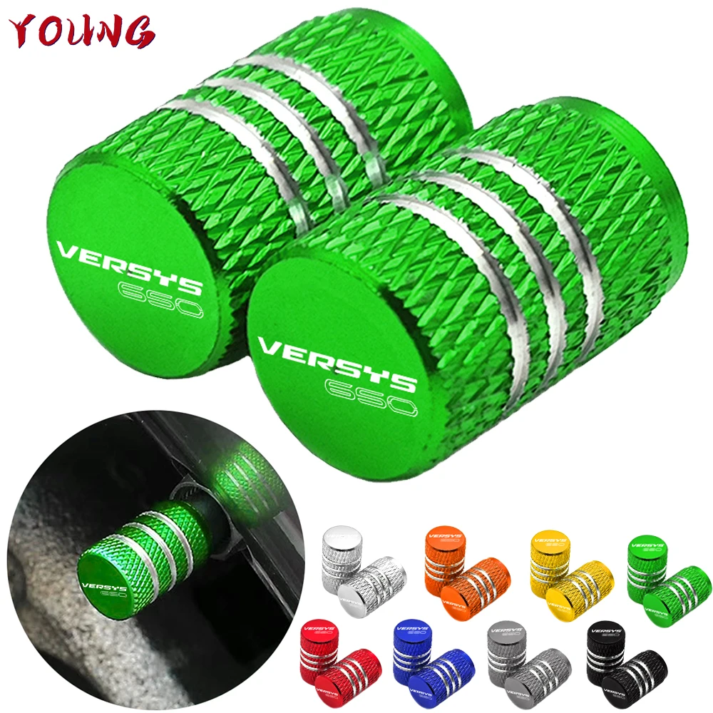 

For Kawasaki Versys 650 1000 X300 VERSYS1000 VERSYSY600 Motorcycle Accessories CNC Aluminium Dustproof Wheel Tire valve caps