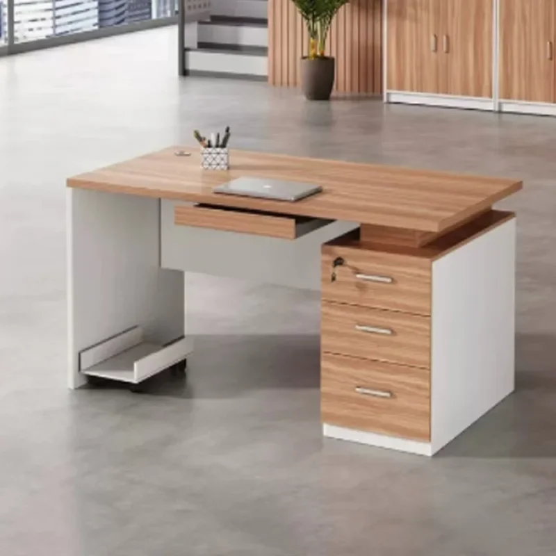 Single desk with home office or bedroom cabinets