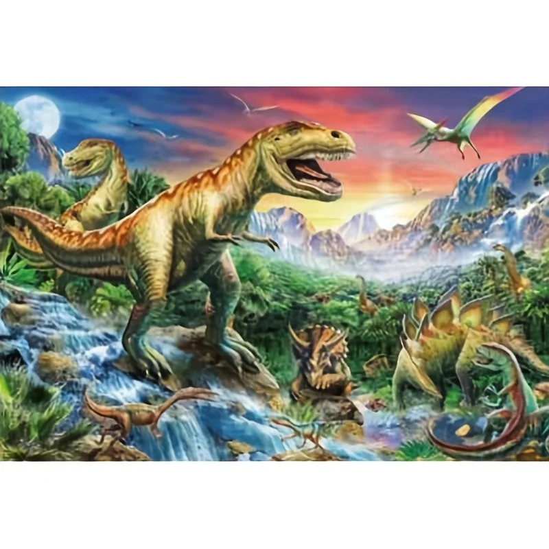 1000pcs Puzzle Paper Toys  Dinosaur World Famous Paintings 1000 Pcs Jigsaw Puzzle Xmas Gift Back Letter Zone Adult Educational