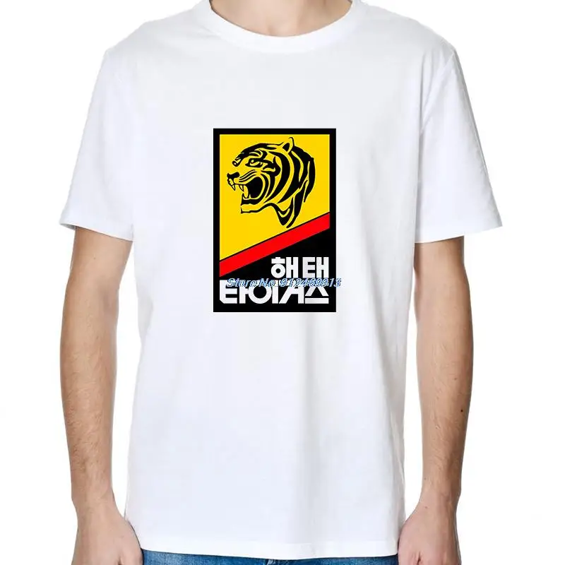 하이타이 타이거즈 한국 야구팀 반팔 티셔츠, 80 년대 서울 빈티지 레트로 하라주쿠 그래픽 티셔츠, 여름 남성 의류 