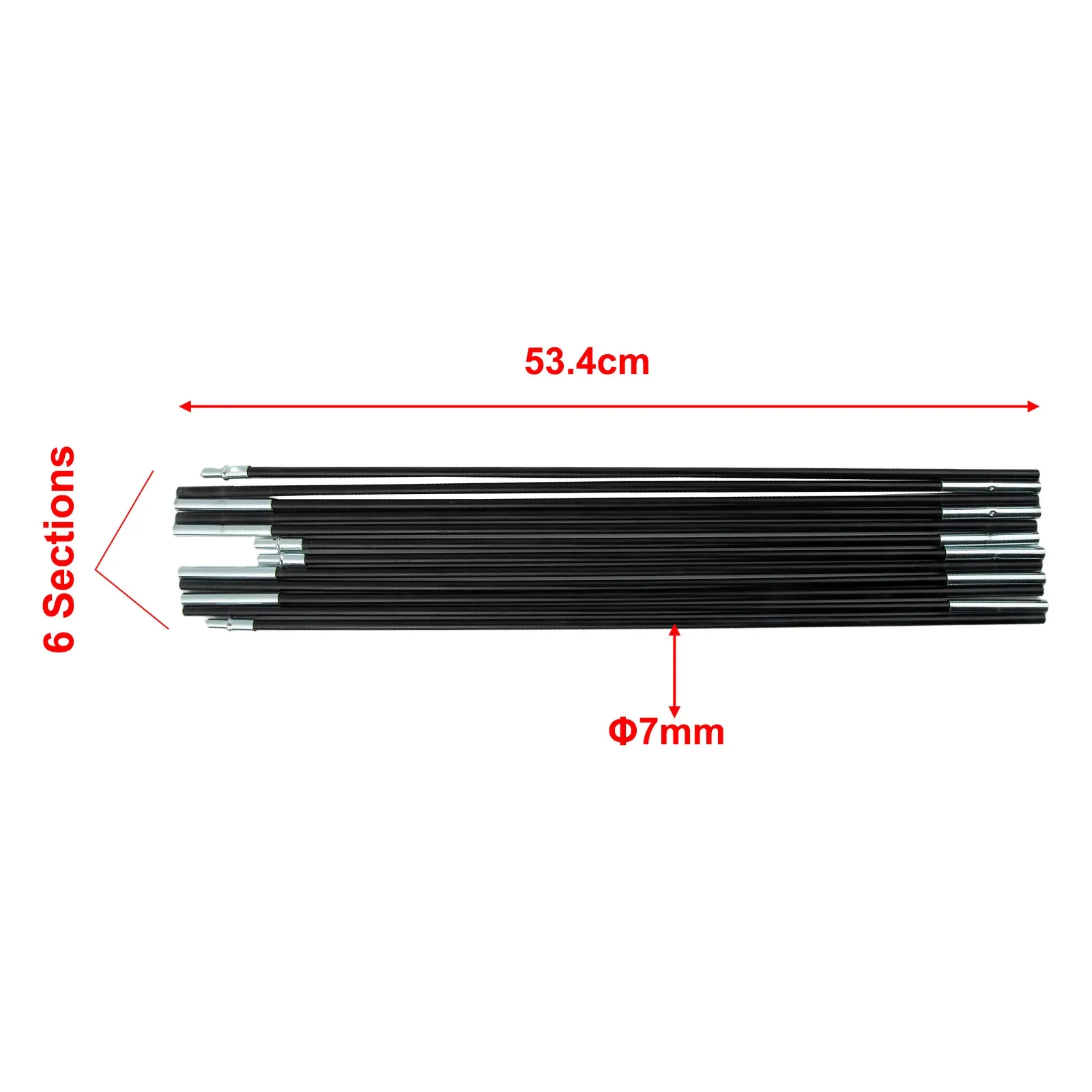 1 Pair 5 Sizes Lightweight Tent Rod 3-4.5m Aluminum Tarp Pole Tent Poles Accessories With Bags For Outdoor Camping