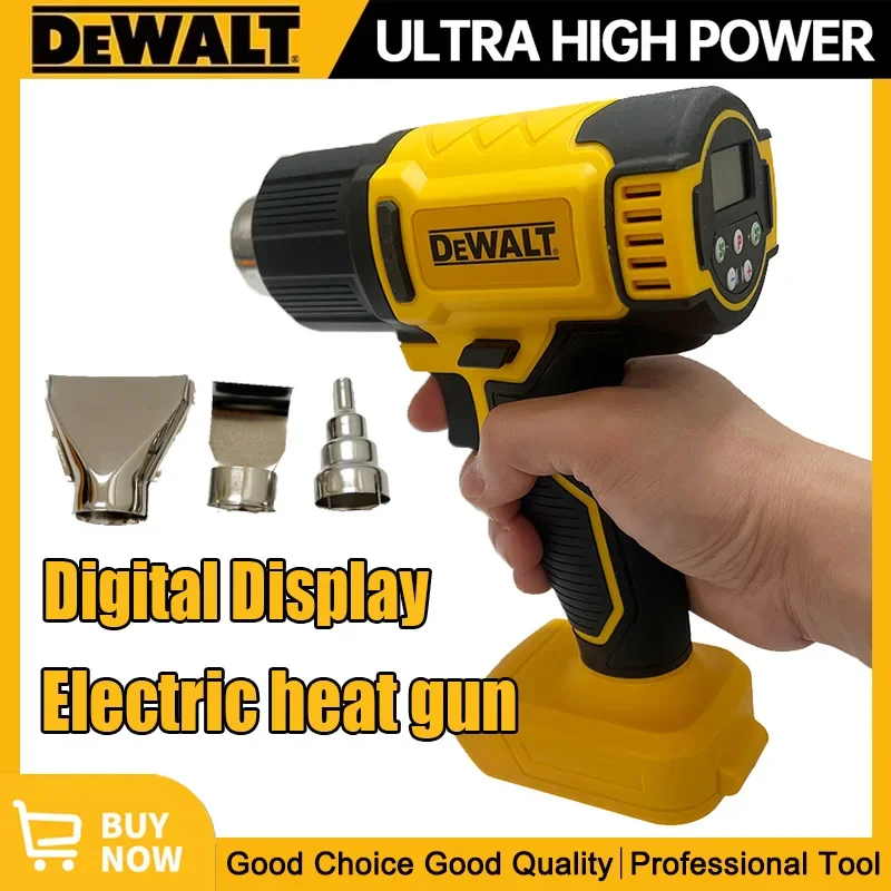 

Dewalt Digital Display Electric Air Guns Cordless Heat Gun With 3 Nozzles Industrial Shrink Wrapping Hot Air Gun for 20V Battery