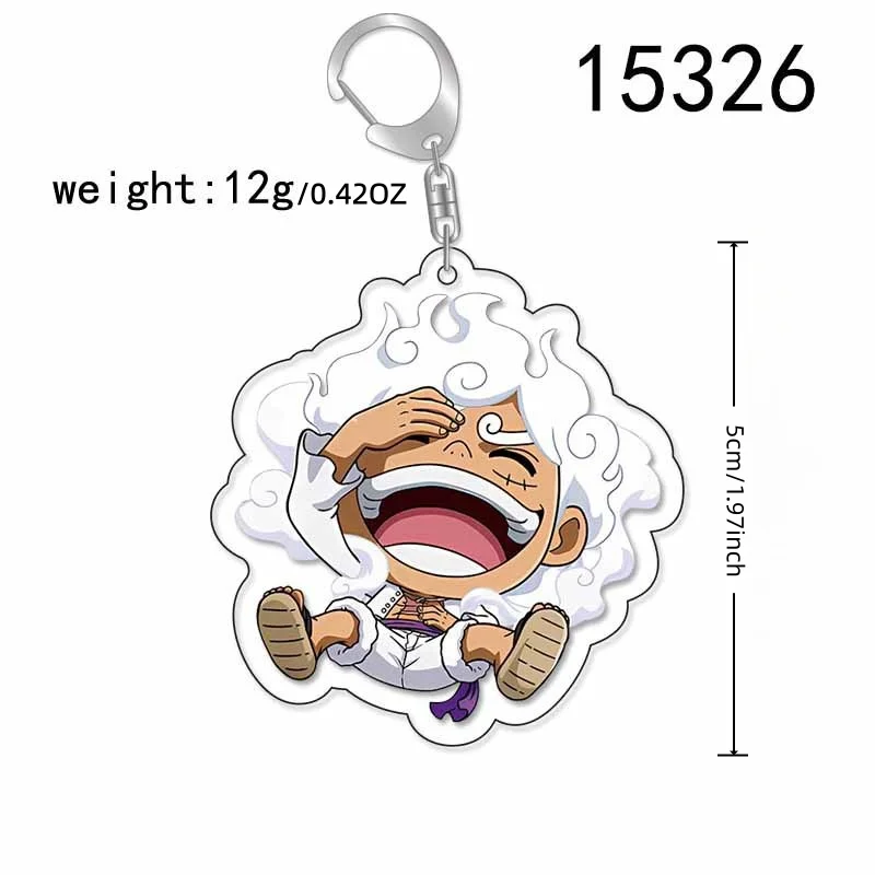 One Piece Anime Acrylic Keychain, Luffy, Zoro, Q-Version Character Keyring, Transparent Backpack Pendant, Car Key Charm, the Best Choice for Gifts view 5