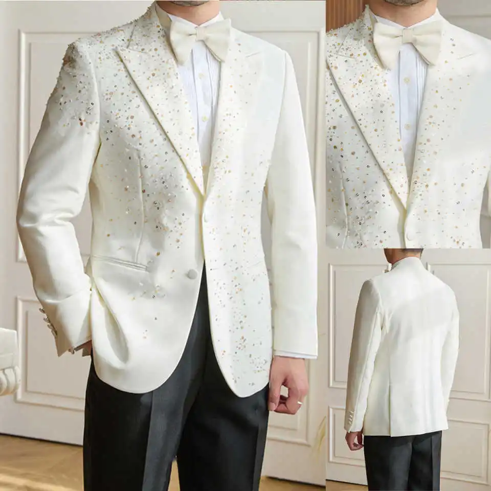

Exquisite Wedding Suit for Man Single Breasted Slim Fit Jacket Formal Occasions Business Party Suits for Men Customized