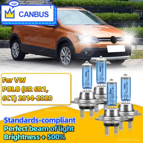 H15 1쌍 슈퍼 화이트 크세논 할로겐 OEM 헤드라이트 라이트 Best5 8 할로겐 헤드라이트 전구, 매우 밝은 캔버스 자동차 램프, VW POLO 6R 6R1 6C1 2014 2015 2016 2017 2018 2019 2020 적합, 100W, 2 개, 4 개