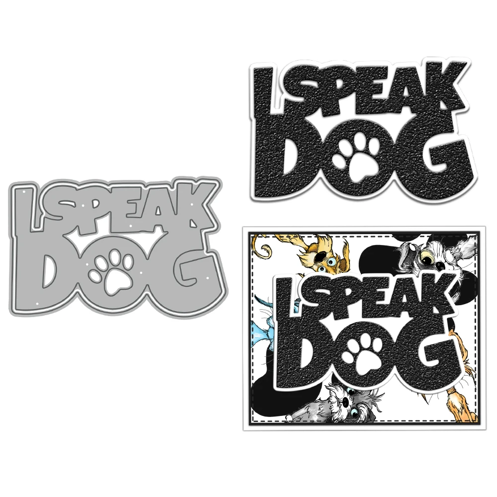 MangoCraft I Speak Dog troqueles de corte universales, suministros de bricolaje para álbumes de recortes, troqueles de Metal, molde de cuchillo para fabricación de tarjetas, decoración de álbumes