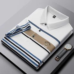 Luxury high-end fashion little bee embroidered POLO shirt Men's short sleeve T-shirt 2023 summer casual stripe Paul shirt Men's