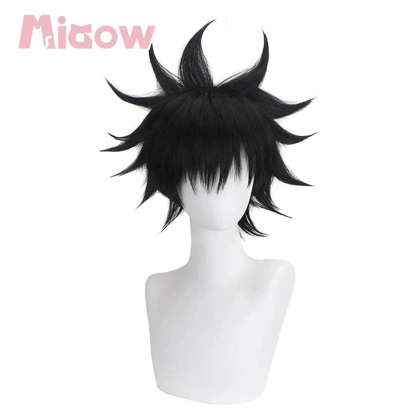 Heat Resistant Synthetic Cosplay Wig, Black Spiky Short Wig with Simulation Scalp for Anime Halloween Cosplay Party 5