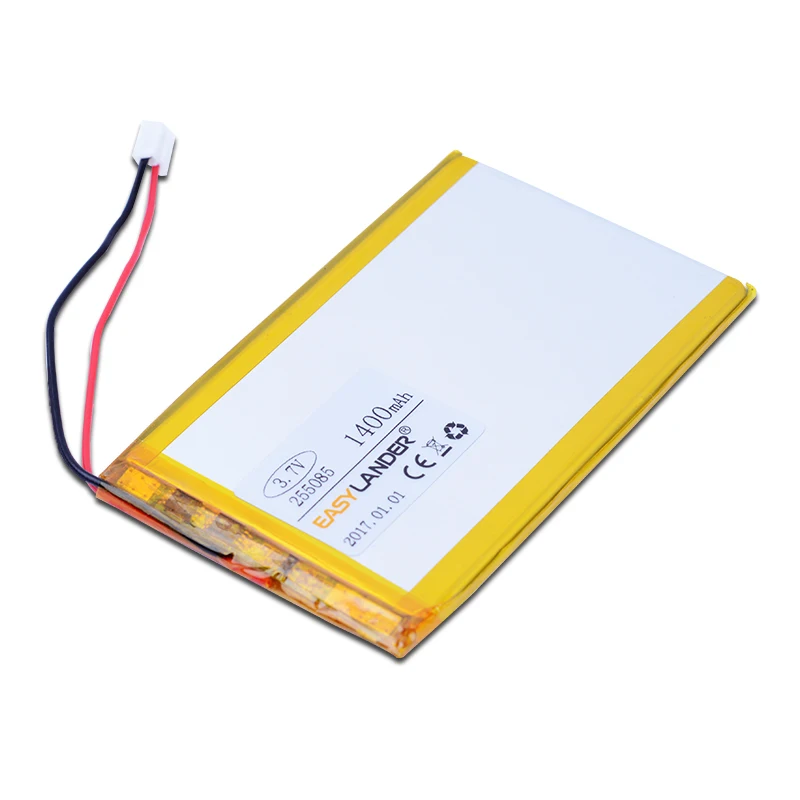 255085 3.7V 1400mAh Rechargeable li-Polymer Li-ion Battery For Navigator MP4 MP5 Speaker phone GPS PDA with plug 305085