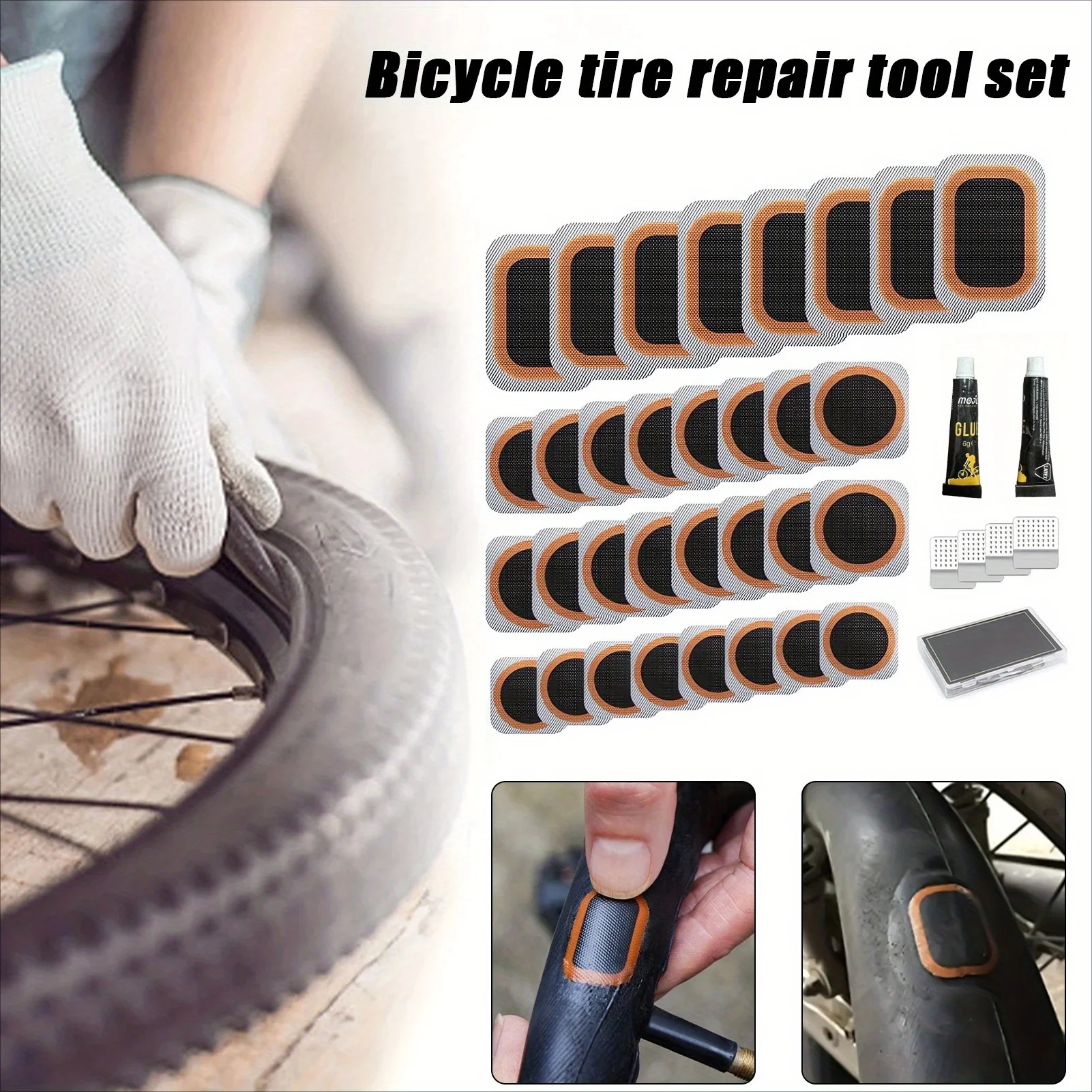 AliExpress Portable Bike & Motorcycle Tire Repair Kit - Puncture Patches, Rubber Cement, Storage Box - Emergency Inner Tube Fix