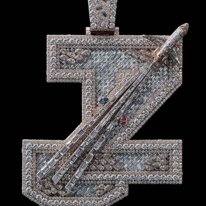 

European and American alphabet hip-hop necklace DIY alphabet splicing combination pendant