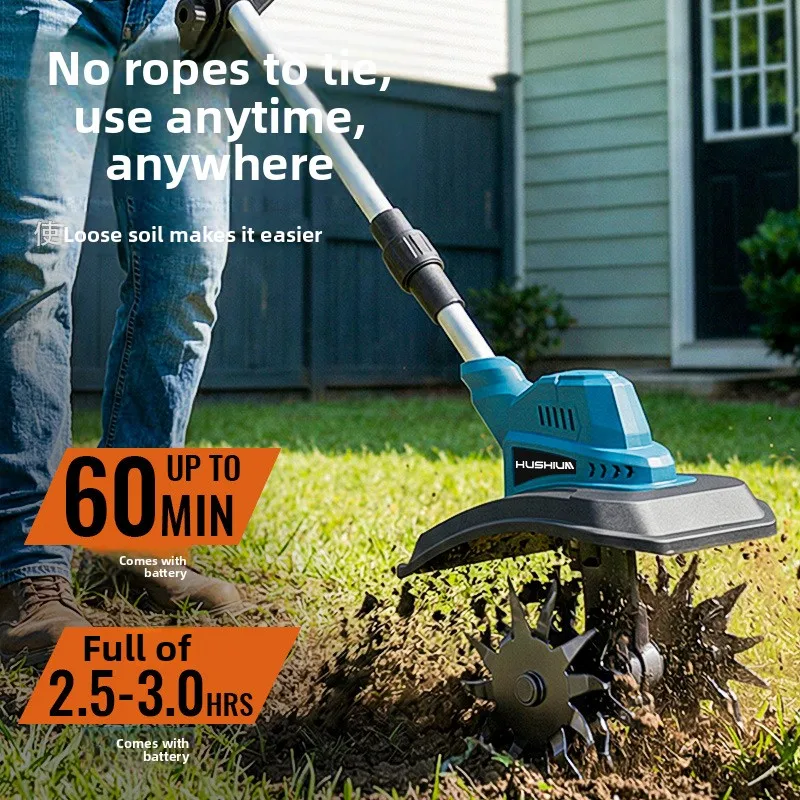 Custom 21V Lithium Brushless Loosener 550W Handheld Weed Puller Yard Garden Soil Turning Tool With Safety Lock & Lock Switch