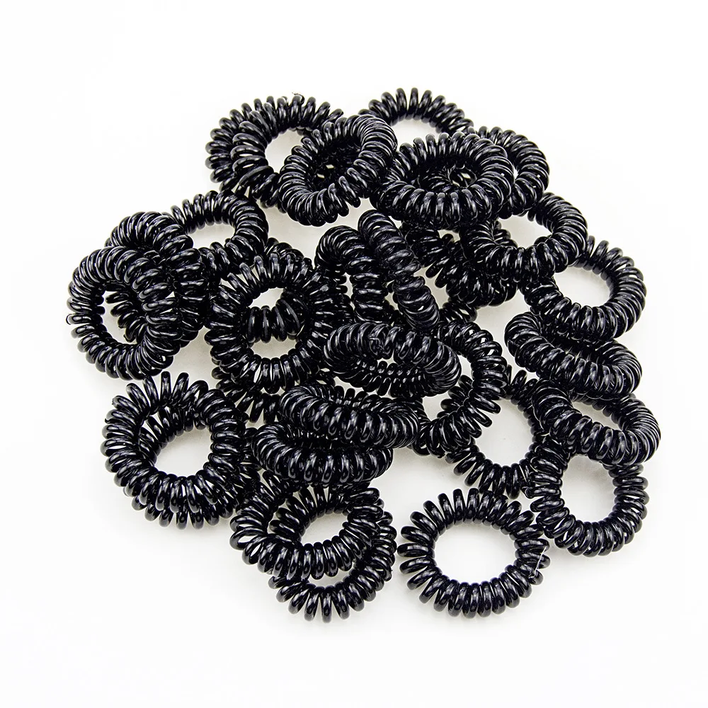 2025 New 100pcs/lot Telephone cord phone strap hair band hair rope ladies headwear ponytail holder hair holder