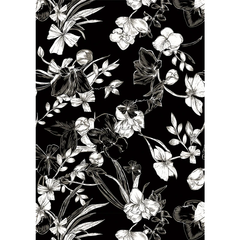 

Home Decor Self Adhesive Wallpapers Black/White Flower Study Living Room Bedroom Wall Furniture Makeover Home Decoration Sticker