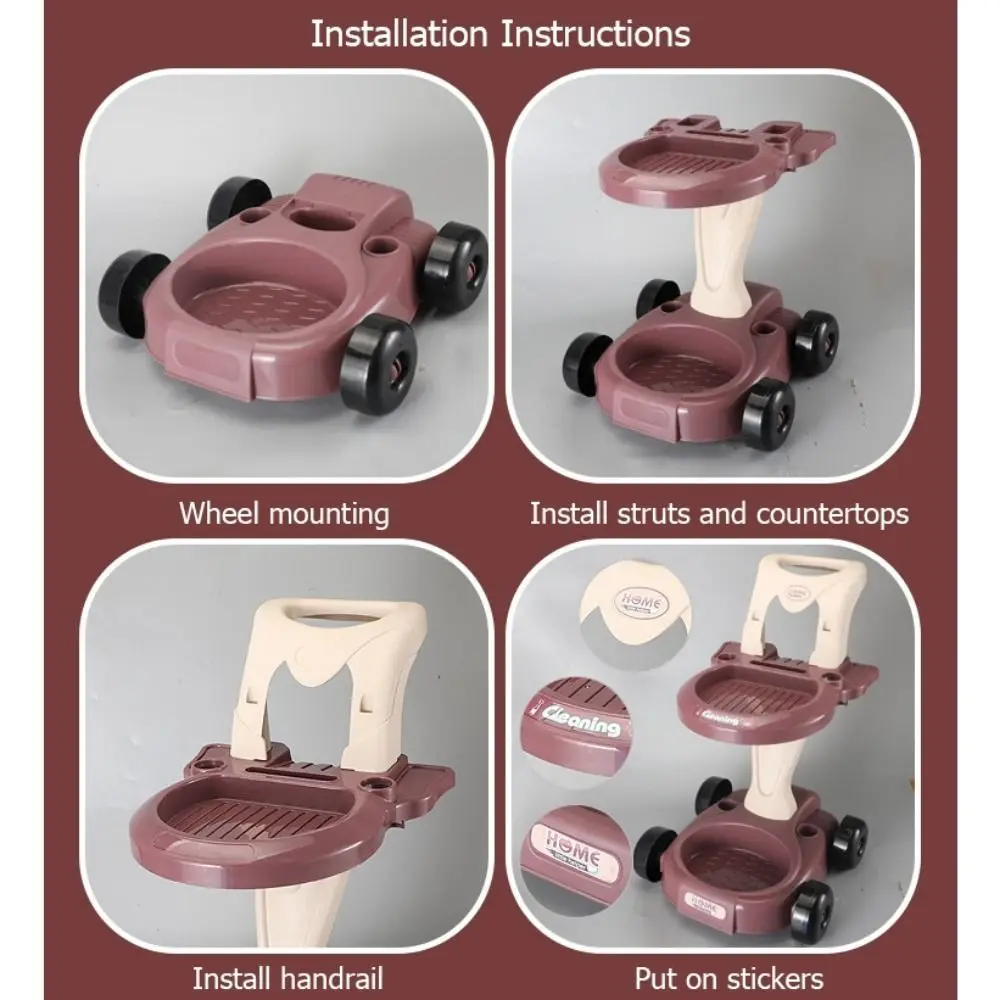 ชุดของเล่นทำความสะอาดหลากสี 5/8/18/23 ชิ้น ชุดไม้กวาดและไม้ถูพื้นไฟฟ้าพลาสติก ชุดเครื่องมือขนาดเล็ก ชุดที่โกยผง