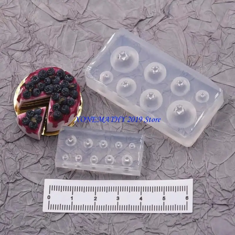 F42F Multipurpose Silicone Blueberry Mould for Artistics Clay and Resin Works