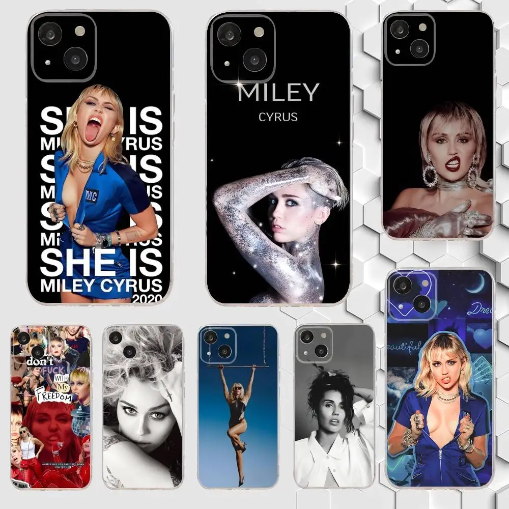 

M-Miley Cyrus Flower Phone Case For iPhone 16,15,14,13,12,11 Plus,Pro,Max,XR,XS,X,7,8 Plus,SE,Mini Transparent Silicone Soft