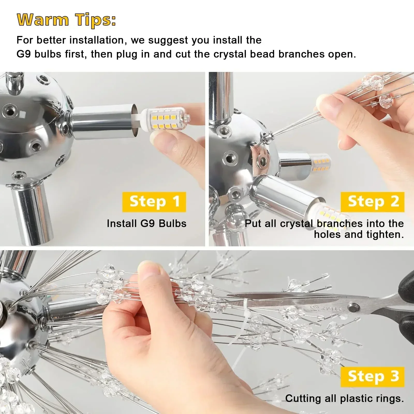 

Nordic Creative Modern Crystal Chandelier Fireball Ceiling Light for Living Room Dining Bedroom Decorative Lighting